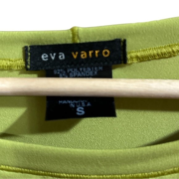EUC - Eva Varro Chartreuse Crop 3/4 Dolman Sleeve Pull Over Womens Small - Picture 2 of 3